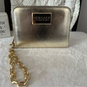 Versace Parfums Gold Clutch with Chain